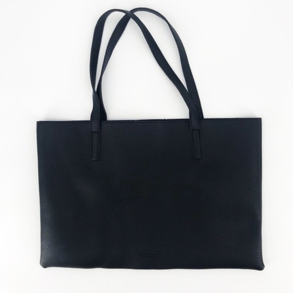Vince Camuto : Black and Gray Vegan Leather Tote - Picture 3 of 5
